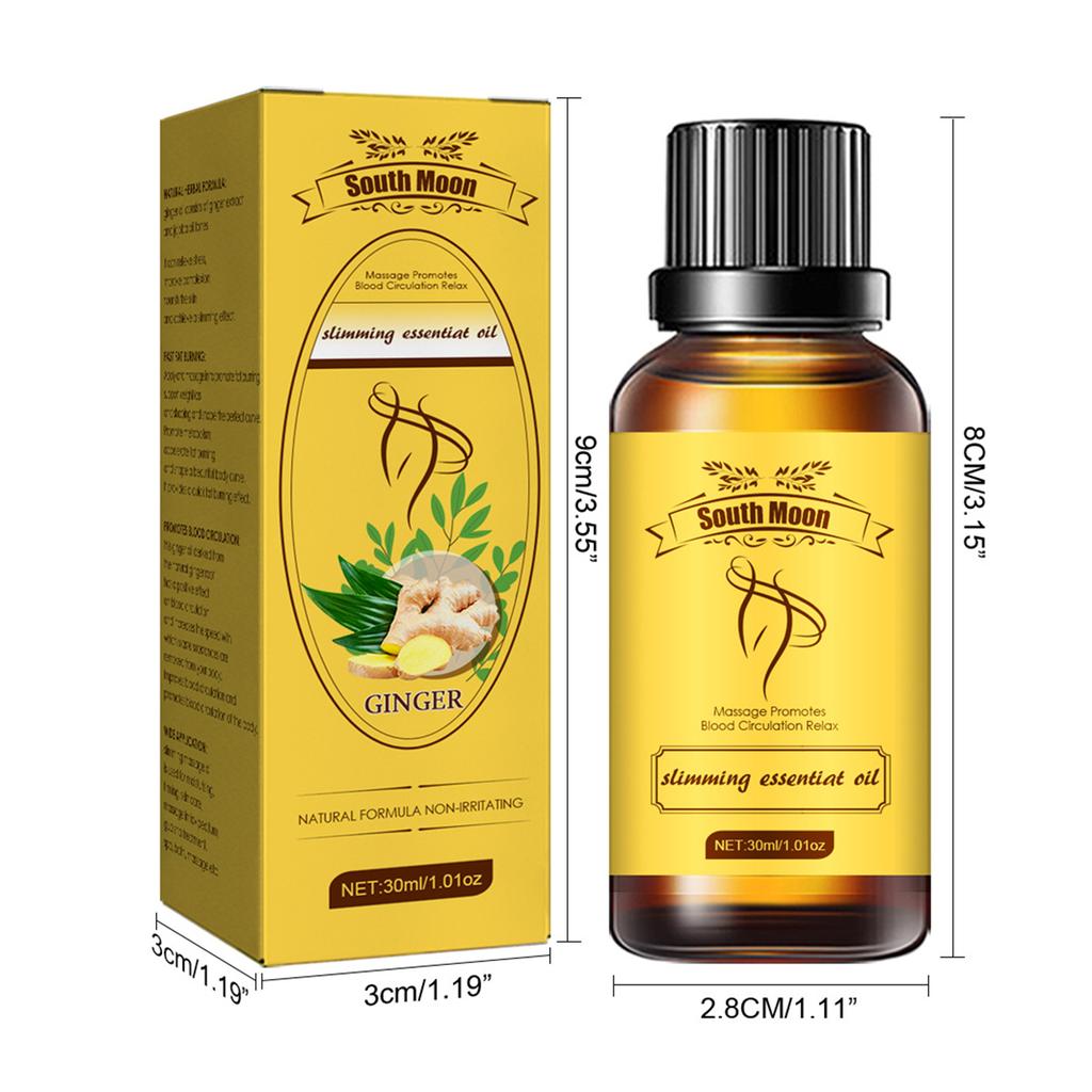 South Moon 30 мл эфирное масло для похудения с экстрактом имбиря, массажное впитывание, способствует обмену веществ, формирует тело