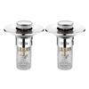 2 Pack Push Bounce Sink Drain Strainer 304 Stainless Steel Filter Basket Drain Stopper  Washbasin