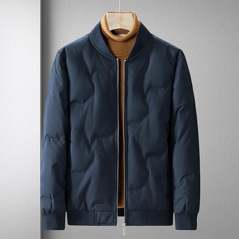 Down Jacket Men's Winter New Fashion Fashion Stand Collar Loose Light and Warm Casual Bread Jacket Trendy Brand Men's Clothing