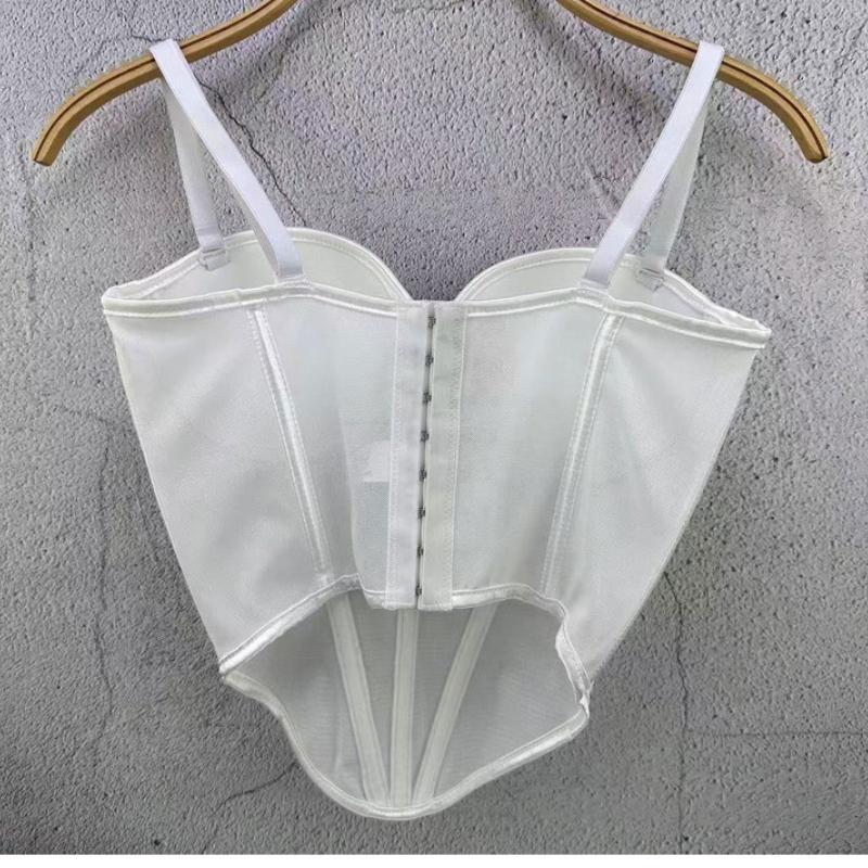 Французский корсет «рыбий хвост» с цепочкой, усыпанной бриллиантами, майка в стиле нижнего белья для женщин, нижнее белье, верхняя одежда, сетчатый пояс, майка без бретелек, майки