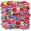 Lip Stickers 50 Pcs Vinyl Waterproof Sexy Lip Sticker Pack for Water Bottle Laptop Guitar Skateboard Car Bike Motorcycle