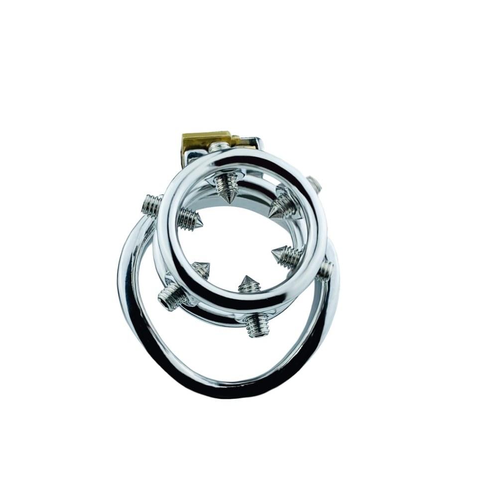 FRRK New Flat Short Stainless Steel Chastity Lock Curved Ring Lightweight Chastity Device Adult Erotic Penis Lock Sex Toys