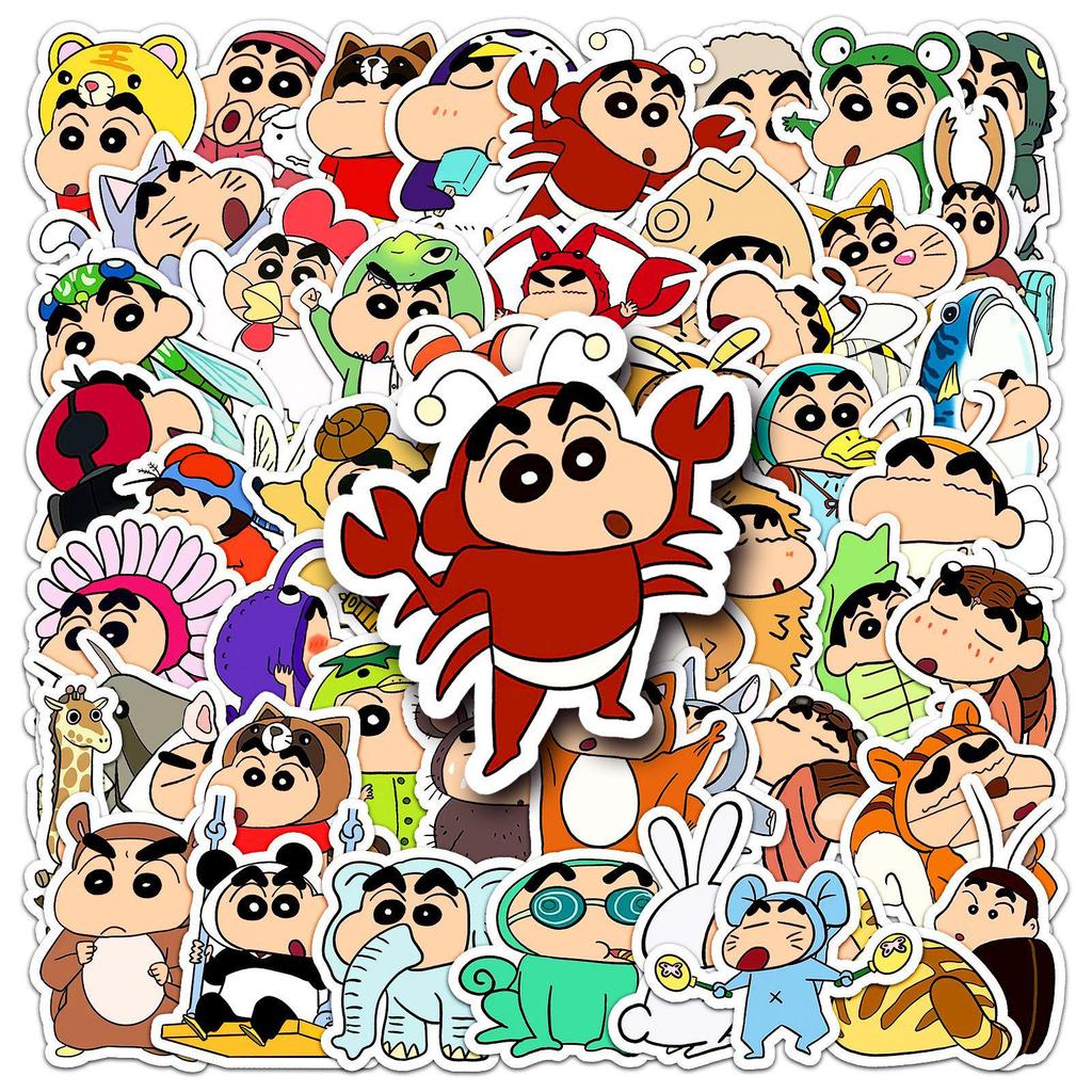 50 Crayon Shin-chan Dress-Up Stickers: Cute Japanese Anime Decorations for Water Cups, Phone Cases, and Tablets