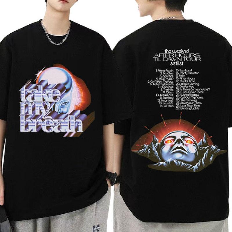 Футболка The Weeknd After Hours Til Dawn Tour Take My Breath Футболки с графическим принтом Негабаритная футболка в готическом стиле в стиле хип-хоп Уличная одежда