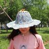 Portable Folding Fan Hat Silk Sun Hat Jewelry Wide Brim Hat  Summer