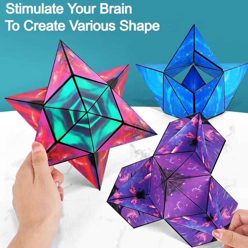 3D Геометрический Куб для Тренировки Мозга Детей Пластиковый Материал 6x6x6см 4 Цвета