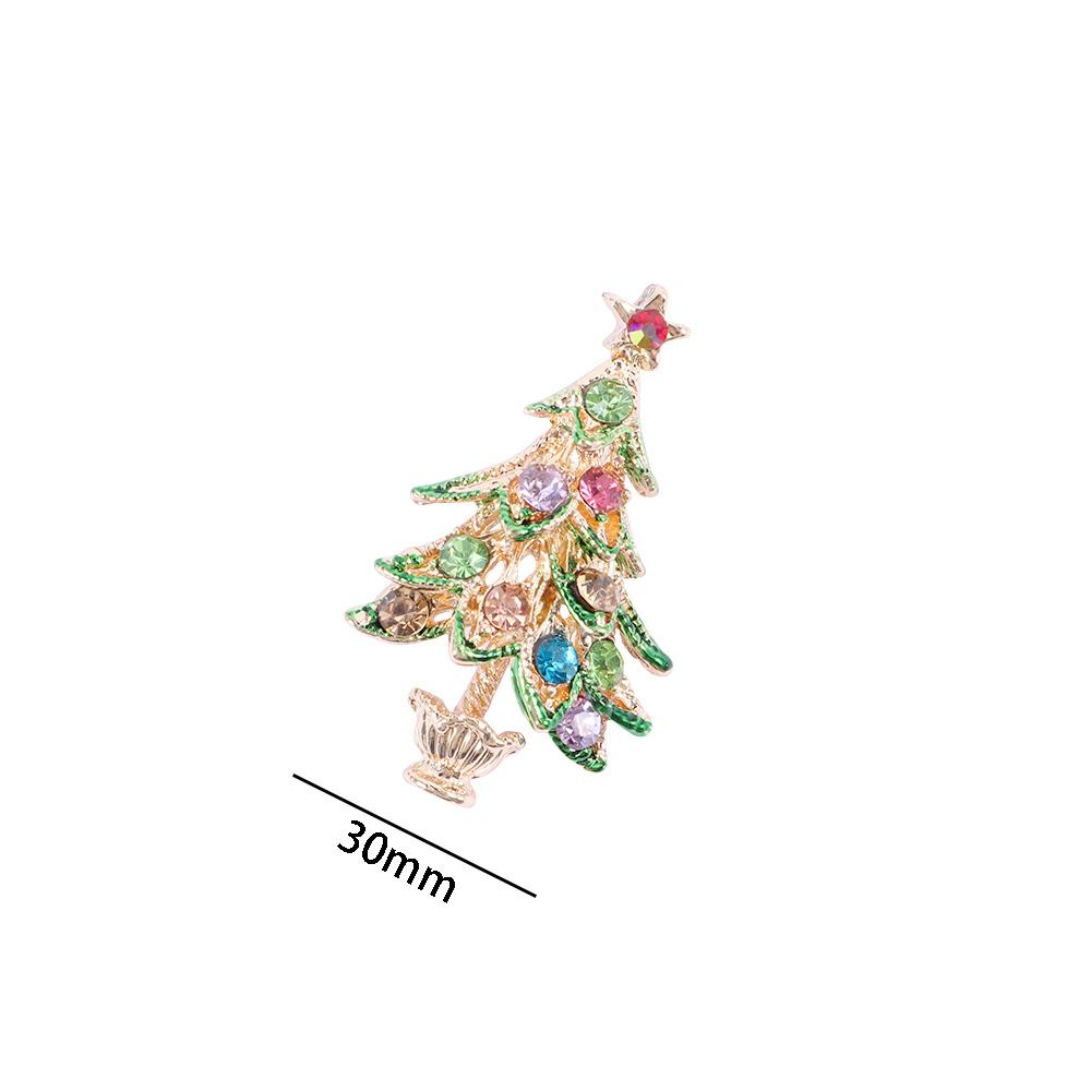 XMAS Small Gift Decor Accessories Crystal Woman Christmas Tree Brooches Jewelry Lapel Pins