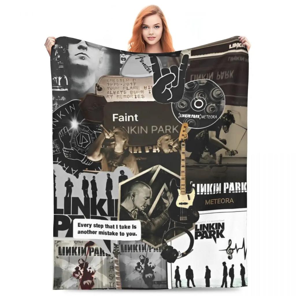 Покрывало-плед L-Linkin Rock Park Флисовое Супер Теплое Пледы для Дома Дивана Спальни Одеяло