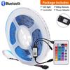 12В Wi-Fi Bluetooth RGB COB Светодиодная лента Пульт ДУ 44 клавиши 24 клавиши Комплект питания 840 светодиодов/м Гибкая световая лента Декор для дома 1 2 рулона