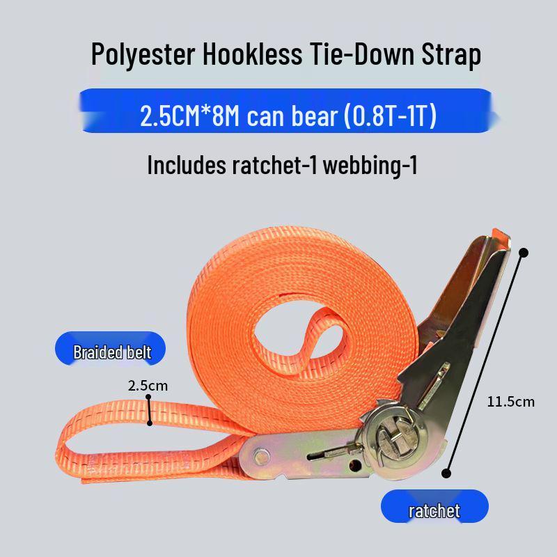 Heavy-Duty Wide & Thick Ratchet Tie-Down Straps for Cargo & Towing