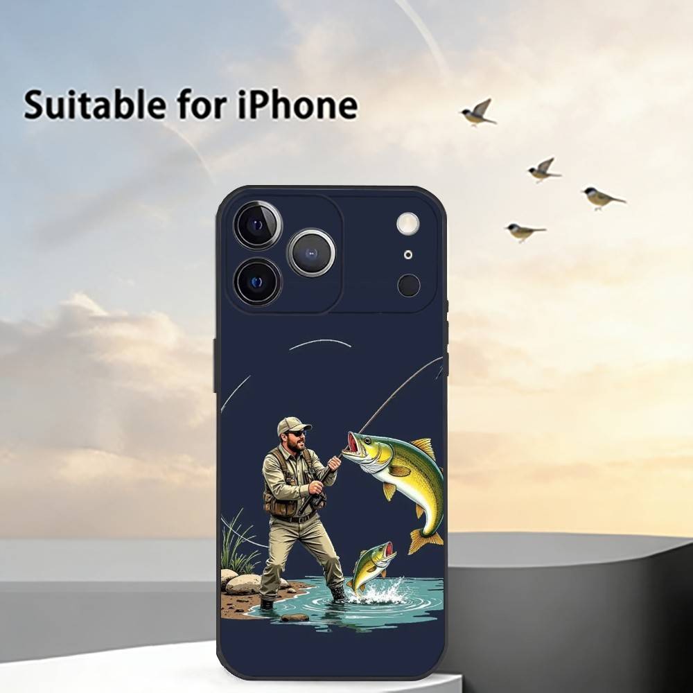 Чехол для телефона R-Rod с изображением карпа для iPhone 17, 16, 15, 14, 13, 12, 11 Plus, Pro Max, Другие Мягкий черный чехол