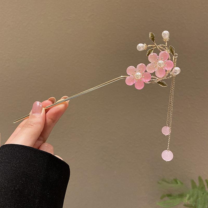 Classic Chinese Hair Stick Pins For Women Butterfly Flower Star Fresh Handmade Hairpins Charm Jewelry Accessories Hair Ornaments