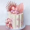 33PCS Balls Cake Toppers Palm Leaves Cake Decorations for Birthday Wedding Baby Shower Party Supplies Mother's Day