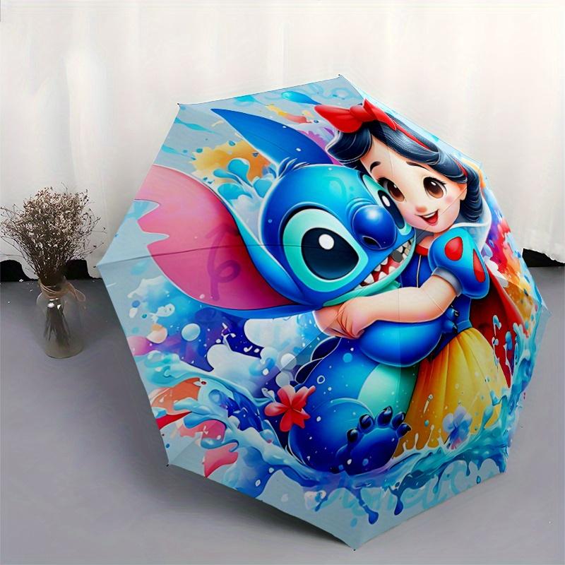 1pc Snow White and Stitch Pattern Umbrella, Fashionable, Personalized, High-Value Folding Umbrella, a Must-Have for Summer, 8-Rib Durable Ir