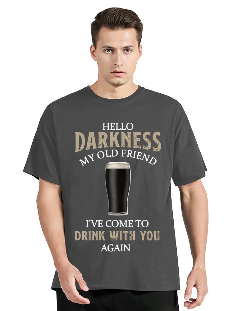 Пиво Алкоголь Пьяный Барбекю Футболка Фанаты GUINESS Футболки Привет, Тьма, Мой Старый Друг Футболка С круглым вырезом Мужская Одежда Топы Футболка