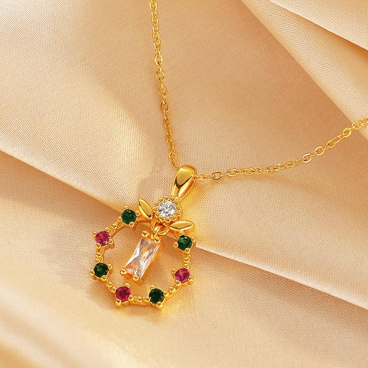 Versatile Fashion Necklace Women's Micro Zircon Color Personality Design Diamond Clavicle Chain