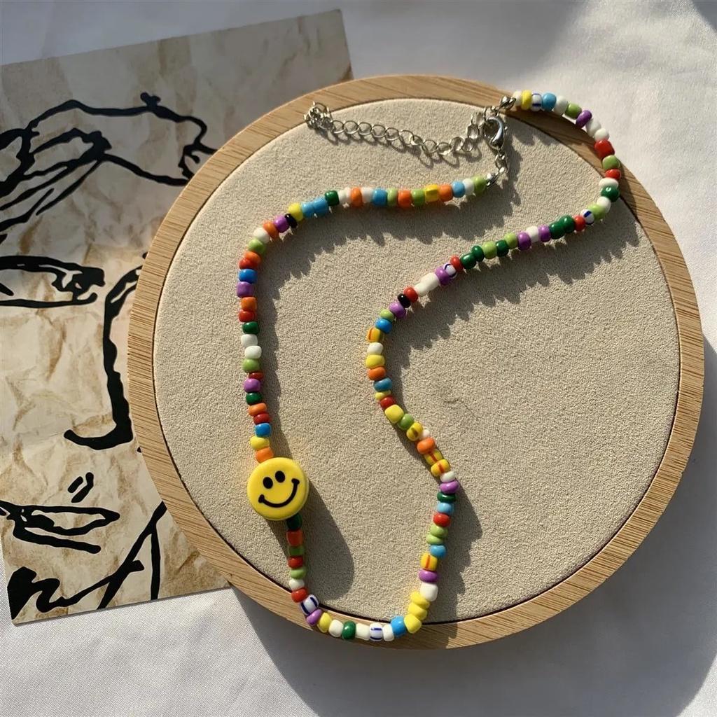 iF ME Korean Beads Necklace Fashion Heart Pendant Necklaces Choker Women Jewelry Accessories