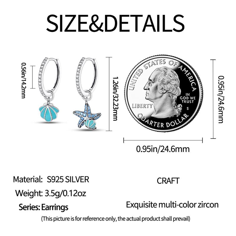 New 925 Silver Luminous Ocean Starfish Women Earrings Brilliant Wedding Engagement Star Earrings Jewelry Gift