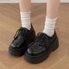 Зимняя обувь Женская Оксфорды Клоги Платформа Женская обувь Осень Преппи Кожа Новая Ретро Креперы на крестовой подошве Платье