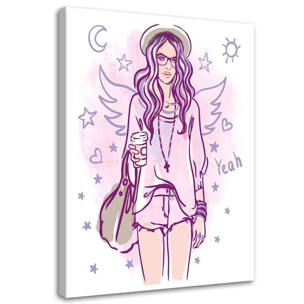 Canvas print, Hipster Girl pop art