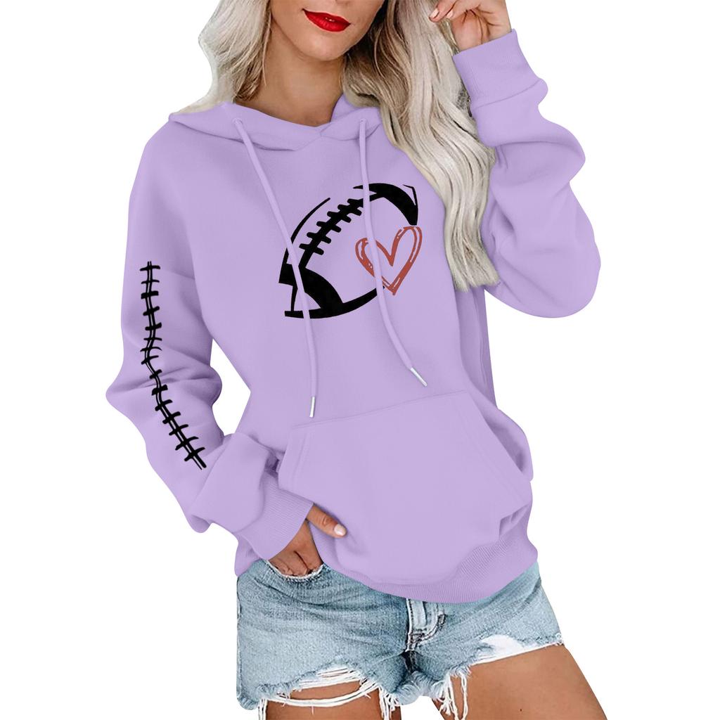 Women's Fashionable, Casual, Comfortable Round-neck, Hooded, Long-sleeved, Rugby-print Warm Sweater