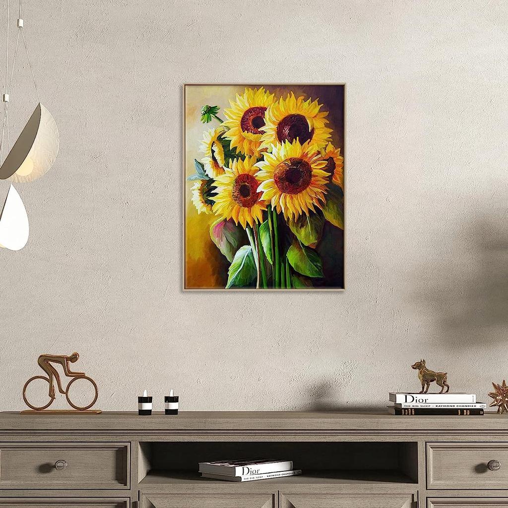 5D DIY Алмазные груды подсолнухов Алмазная вышивка Роза Полный круглый/квадратный дрель Украшение дома