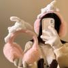 Foldable Rabbit Plush Earmuffs Portable Bunny Fluffy Earmuffs Winter Ear Covers  For Women Ladies