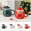 С крышкой и ложкой чашка для воды Санта-Клаус керамическая рождественская керамическая чашка креативная новогодняя
