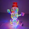 Christmas Prismatic Iridescent Snowman Ornaments LED Light Up Snowman Figurine USB Powered Table Decor for Holiday Decoration