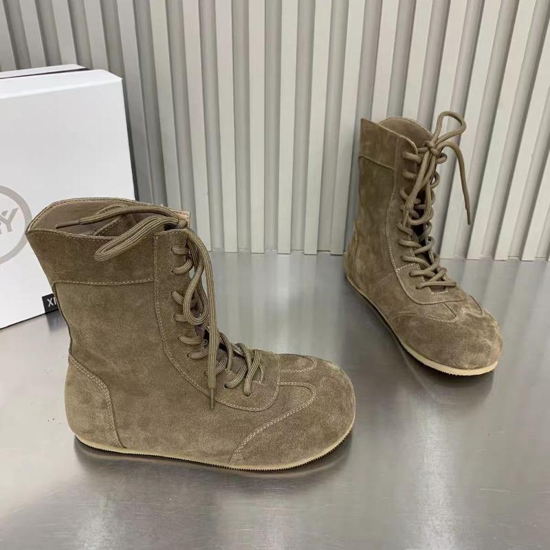 Женские балетки Короткие ботинки Мода Шнуровка Замша Повседневная обувь 2025 Зима Кроссовки Дизайнер Новые тренды Ботильоны Уютные Zapatillas