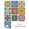 10pcs/set Mandala Style Crystal Hard Tiles Ceramics Wall Sticker Kitchen Wardrobe Home Decor Art Mural Peel & Stick Wall Decals