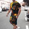 Men's Suit Summer Everyday Casual Short-Sleeved T-Shirt Outdoor Street Sports Stylish and Comfortable Shorts 3D Print