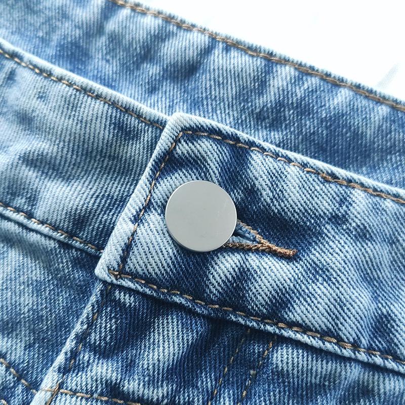 Джинсовая юбка-миди А-силуэта с высокой талией, минималистичная, 2025