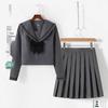 Grey Japanese JK Uniform Sailor Suit with Pleated Skirt – Academy Style Girls' School Set