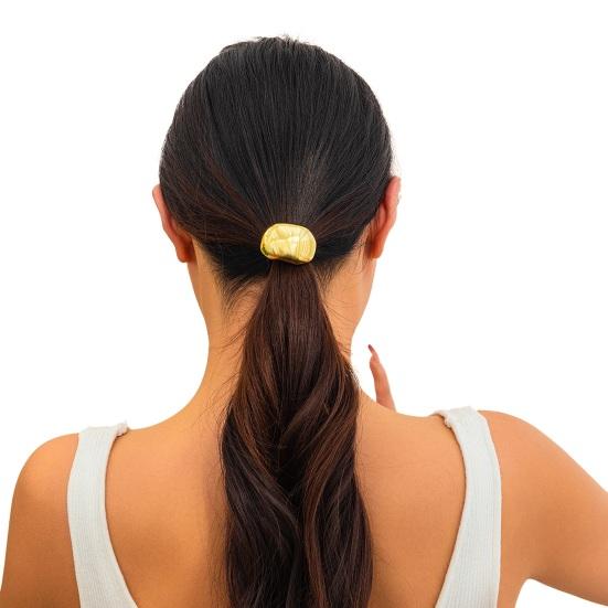 Geometric Metal Hair Tie, Alloy Elastic Ponytail Holder for Women, Minimalist Square Hair Ring for Daily Commuting Use