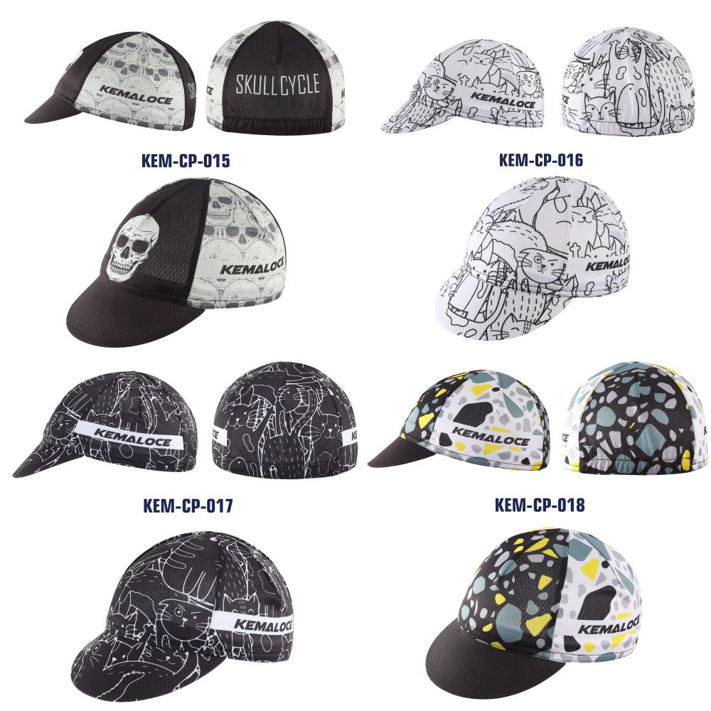 KEMALOCE Men Cycling Cap Anti-UV Summer Quick Dry White/Black Outdoor Breathable Bike Cap