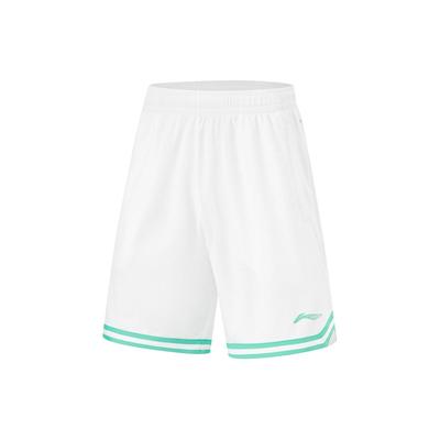 Шорты для баскетбола Li Ning CBA Series в полоску с цветными блоками и средней посадкой, прямые, мужские, белые AAPU097-7