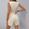 Женский новый летний комбинезон с V-образным вырезом без рукавов в полоску, шорты