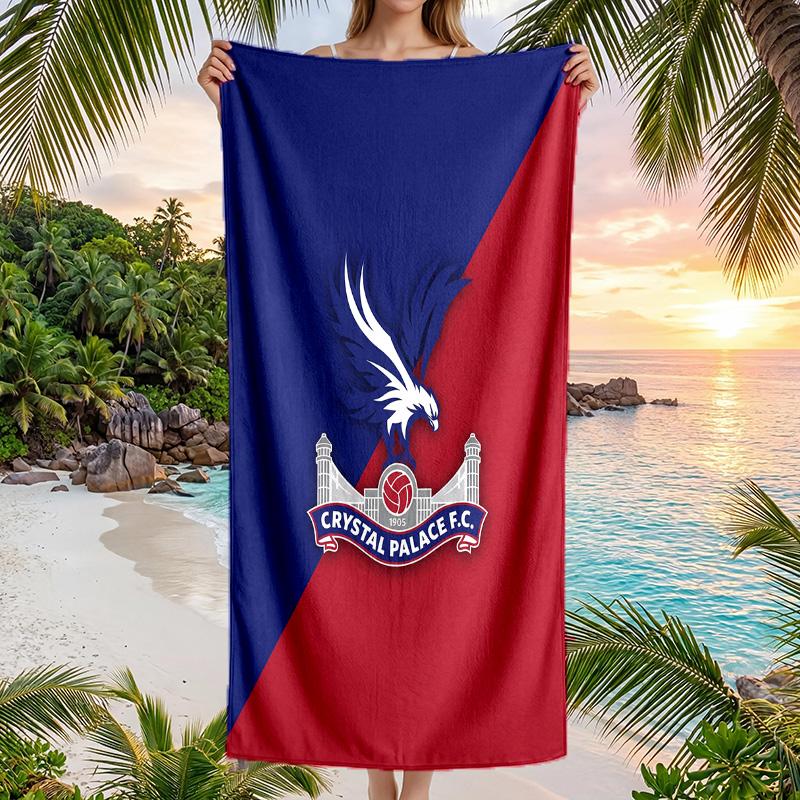 Crystal Palace Football Beach Towel Soft Microfiber Summer Towel Quick Dry Absorbent Towel for Beach Swimming Pool Travel