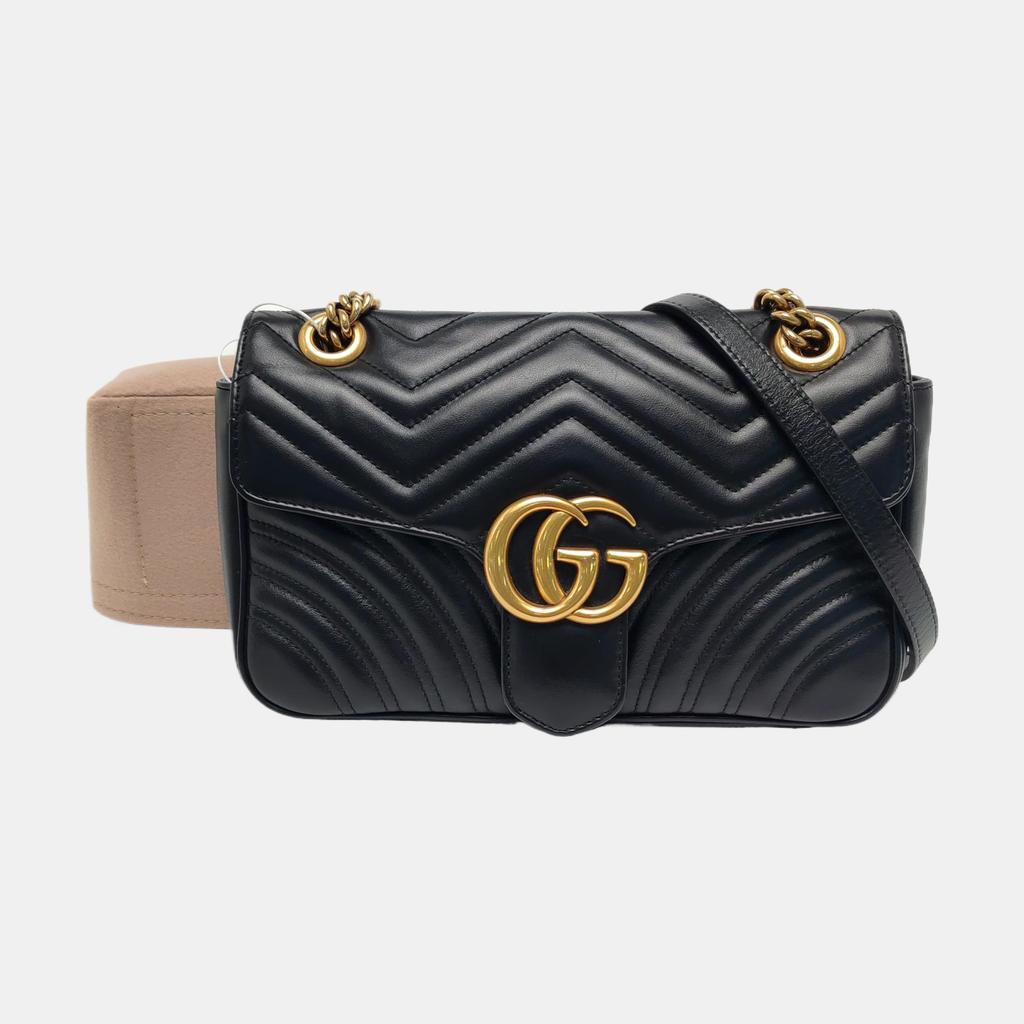 [Pre-Owned] Gucci GG Marmont Small Matelassé Shoulder Bag 'Black' - Very Good #10ZWCHP