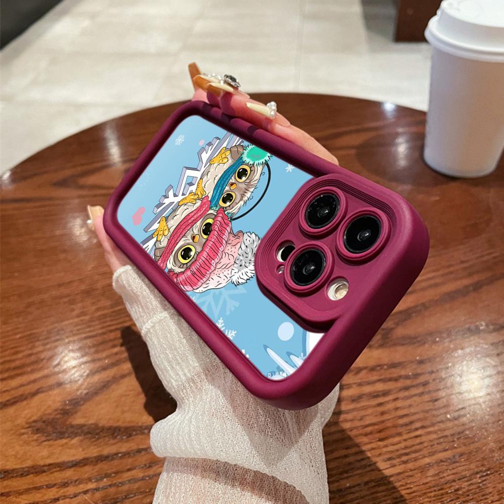 N110 С Новым годом, Рождеством, снеговиком, мягкие чехлы для телефонов с ангельскими глазками для iPhone 16, 15, 14, 13, 11 Pro Max, 8, 7 Plus, 12 mini, XR, XS Max, противоударный чехол