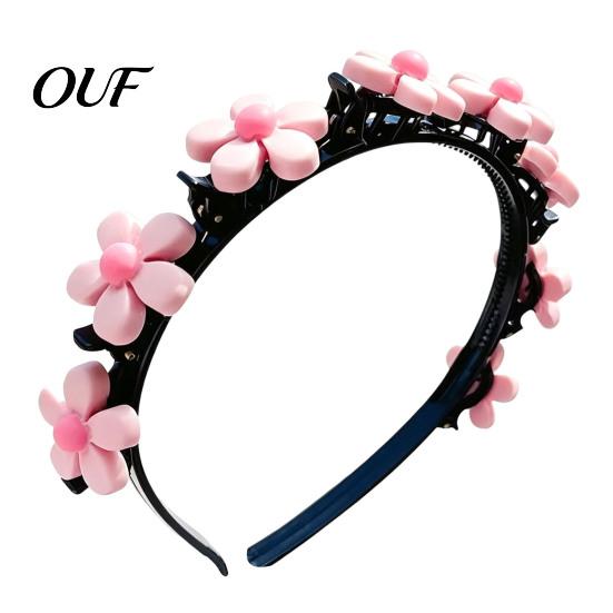 Gift for Girls Birthday Holidays Cartoon Headband with Clips Girls, Cute Hairband Hair Accessory Comfortable Lightweight Styling, Decorative