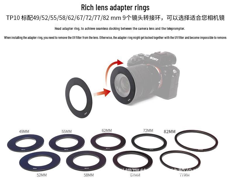 Fu Weide TP10 10-дюймовый складной телесуфлер для DSLR и телефона: Высокая прозрачность, HD-субтитры, Идеально для прямых трансляций и съемок.