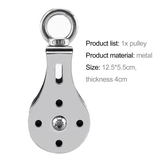 Double Pulley Removable 360-degree Rotation Waterproof 300KG Bearing Lifting Rope Pulley for Sport
