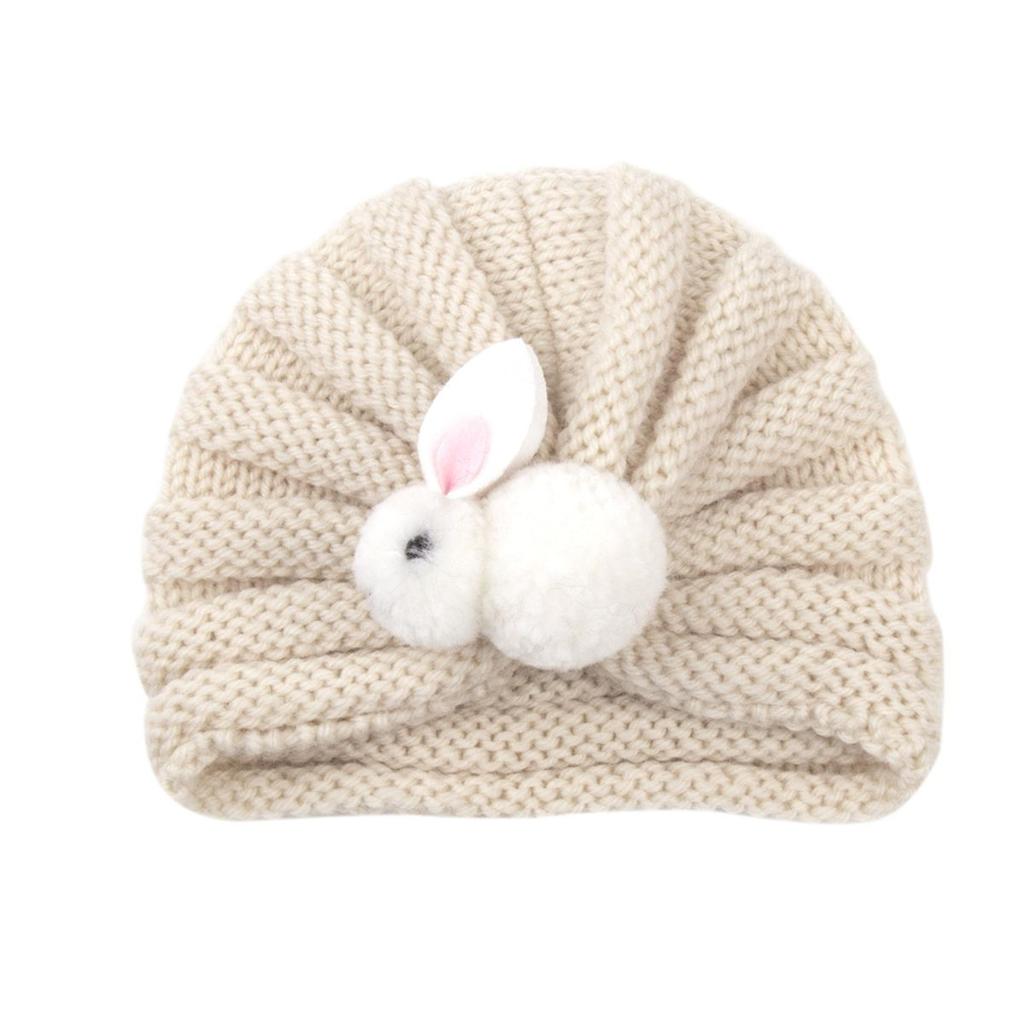 Cold Weather Accessory Children Cute Rabbit Cap Children Knitted Hats Crochet Kids Winter Beanies