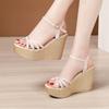 Plus Size 32-43 Open Toe Platform Female Sandals Women's Shoes Wedges Super High Heel Shoes Ladies High Heels Sandal