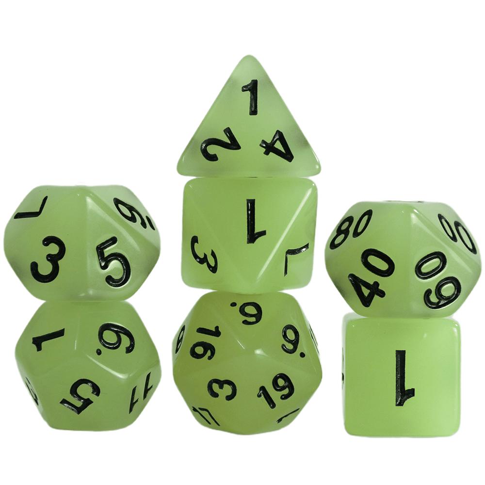7 шт./набор светящихся игральных костей DND многогранные игральные кости для настольных игровых костей KTV Club Pub Entertainment