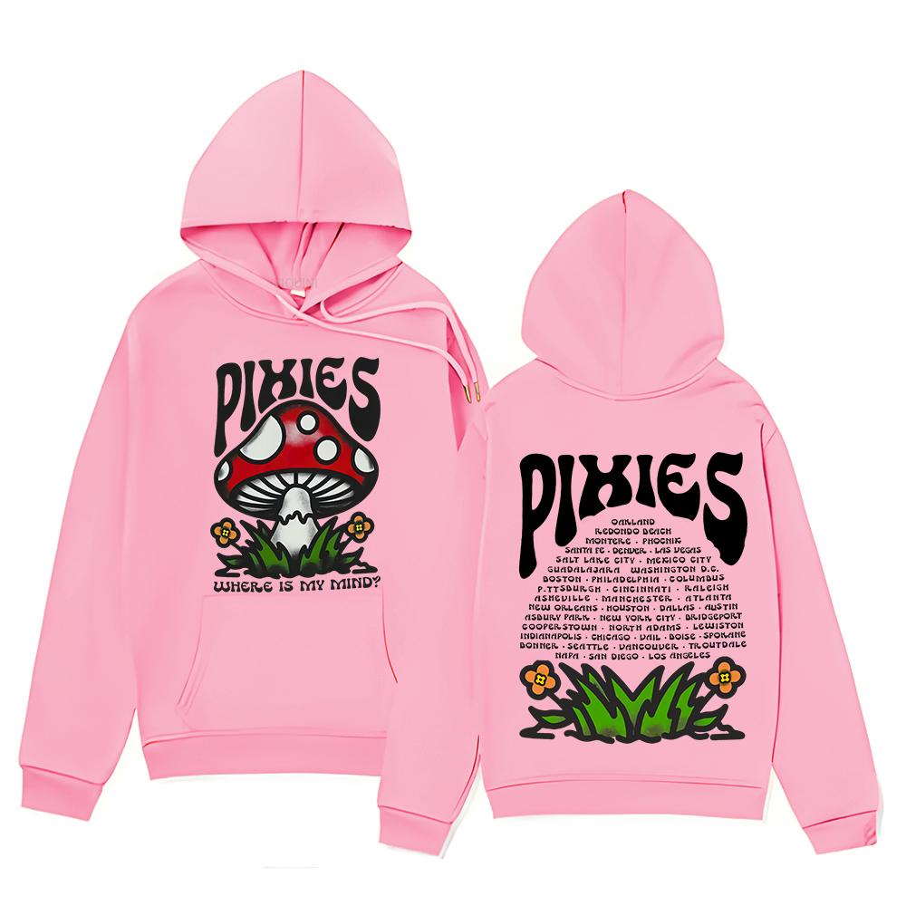 Винтажное худи Pixies Mind Shroom Толстовка Унисекс Универсальная одежда Y2K Уличная мода Пуловеры С капюшоном Where Is My Mind