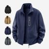 2025 Winter Thicken Polar Fleece Jacket Warm Windproof Full Zip Up Coat Multiple Zipper Pockets Outdoors Plus Size Jackets Outwear