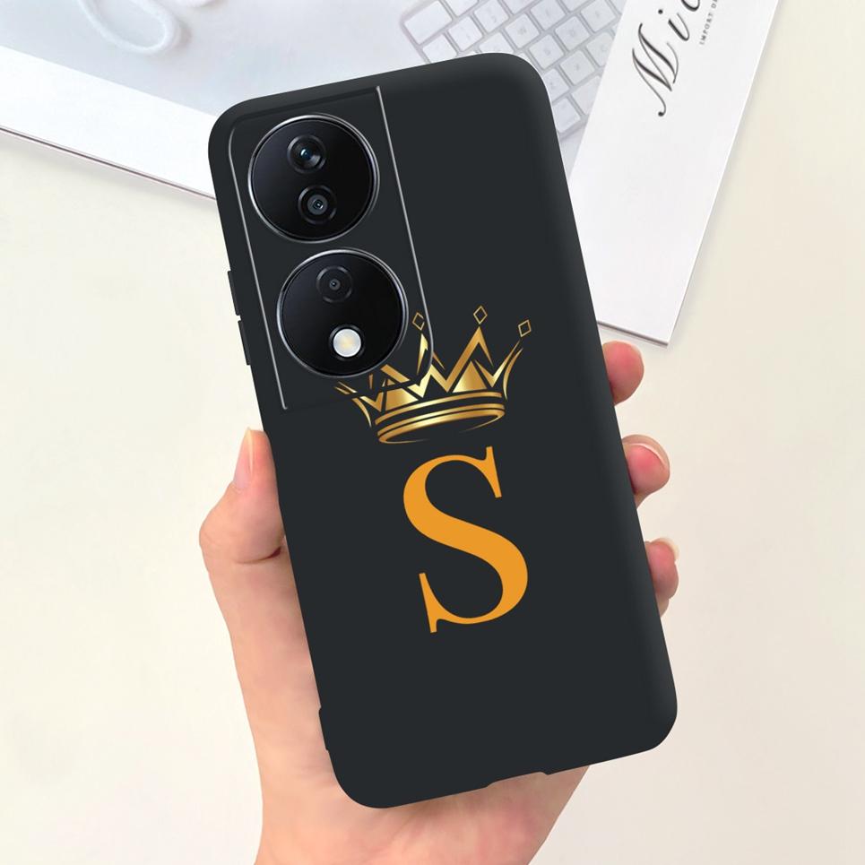 For Honor X7b Case Honor Play 50 Plus Stylish Initials Letter Cover Silicone TPU Phone Cases For Huawei Honor Play 8T Soft Funda